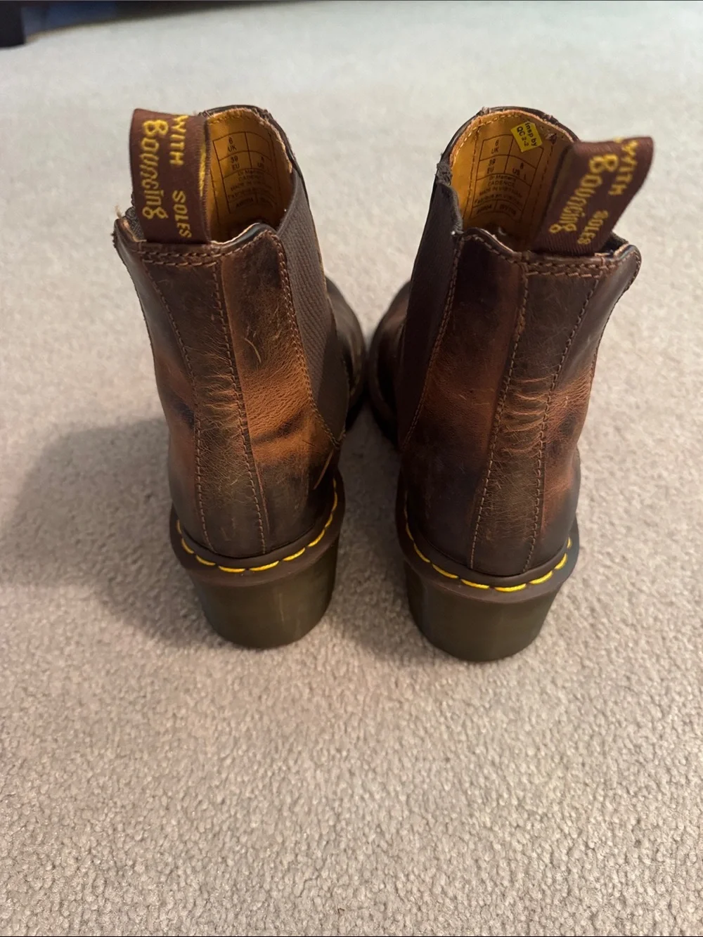 Dr. Martens Oiled Distressed Brown Leather Cadence Heel Boots Air Walk